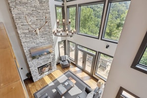 Smart TV, fireplace, video games, books