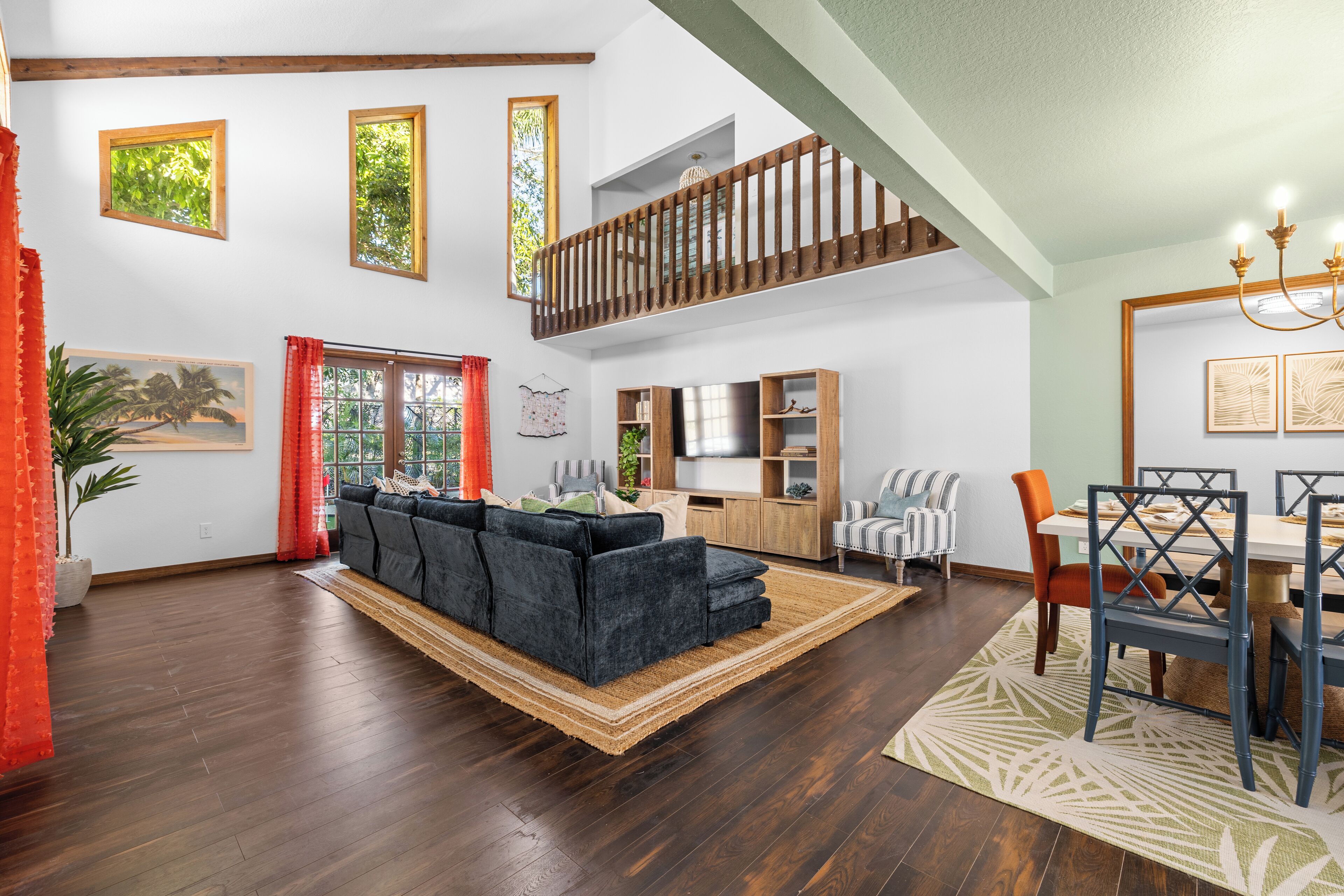 Smart TV, fireplace, video games, foosball