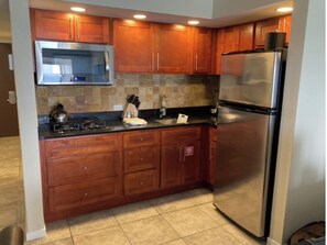 Fridge, microwave, stovetop, dishwasher