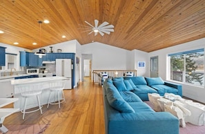 Smart TV, fireplace, video games, books