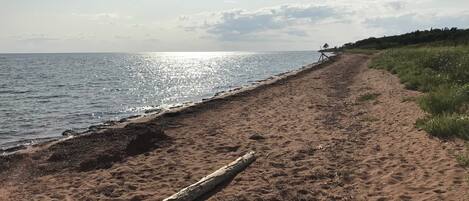 På stranden och strandhanddukar