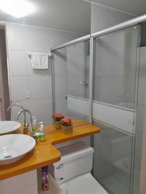 Towels, soap, toilet paper