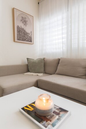 TV, books - Beach Retreat: 2-Bedroom Apartment with Rooftop (San Juan)