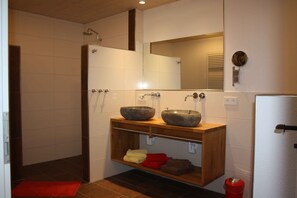 Dusche, Haartrockner, Handtücher