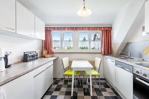 Fridge, oven, stovetop, dishwasher