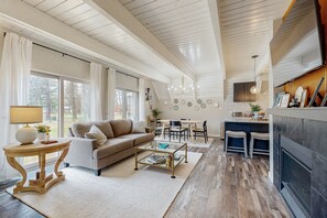 TV, books - Nekoosa Albatross A-Frame – Lake Sherwood WI, Town of Rome, near Sand Valley. (Nekoosa)