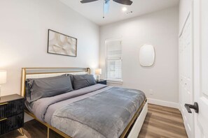 2 bedrooms, desk, iron/ironing board, travel cot