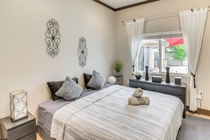 2 bedrooms, desk, iron/ironing board, travel cot