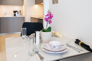 Dining - Burj Khalifa & Fountain View | Living & Bedroom (Dubai)