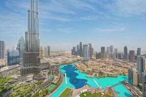 View from property - Burj Khalifa & Fountain View | Living & Bedroom (Dubai)