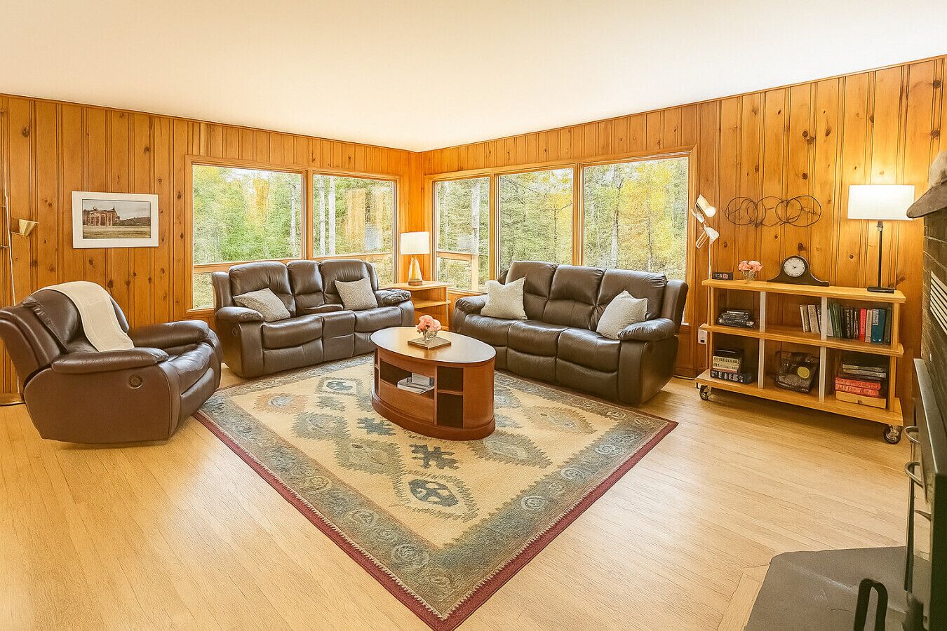 Televisio, takka, kirjoja