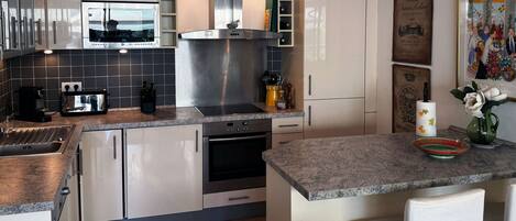 Fridge, microwave, stovetop, dishwasher