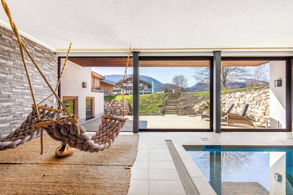 Indoor pool, a heated pool