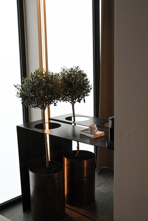 Caja de seguridad en la habitación y espacio para trabajar con laptop 