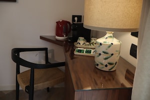 In-room safe, desk, laptop workspace, blackout drapes