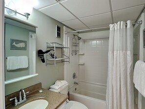 Hair dryer, towels