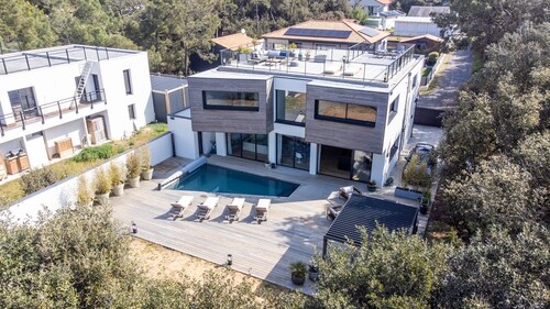 "ROOF TOP & OCEAN" Villa d'architecte, vue océan, piscine chauffée
