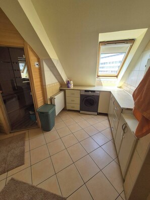 Apartment, 2 Bedrooms, Smoking, Balcony | Private kitchen - Quelle Apartment - 2BR Apartment With Private Garden Connection and Sauna (Kecskemet)