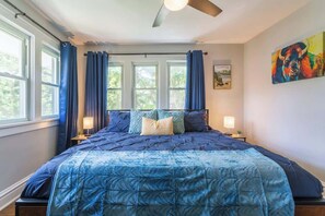 4 bedrooms, iron/ironing board, travel cot, WiFi