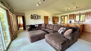 DVD player, foosball, table tennis, video library