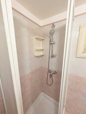 Regadera, secadora de cabello, bidet, toallas 
