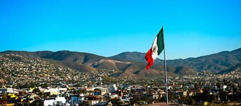 Chic 1-bedroom apartment with ocean views, sun bathing deck, pool in Ensenada.
