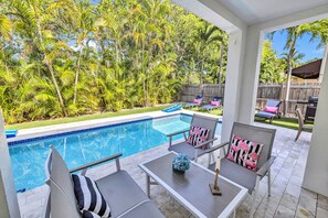 Piscina externa, piscina aquecida