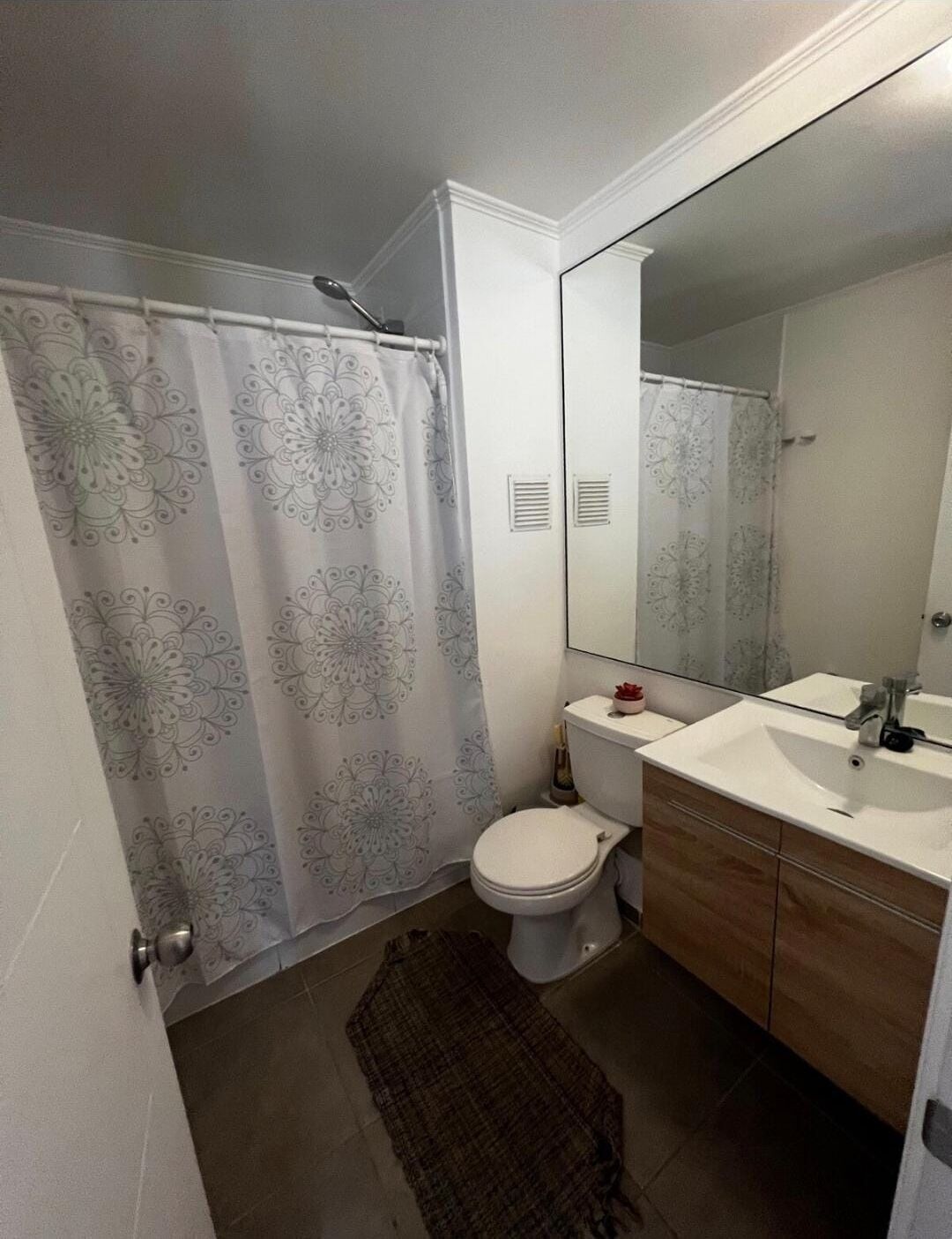 Hårtork, handdukar, tvål och toalettpapper