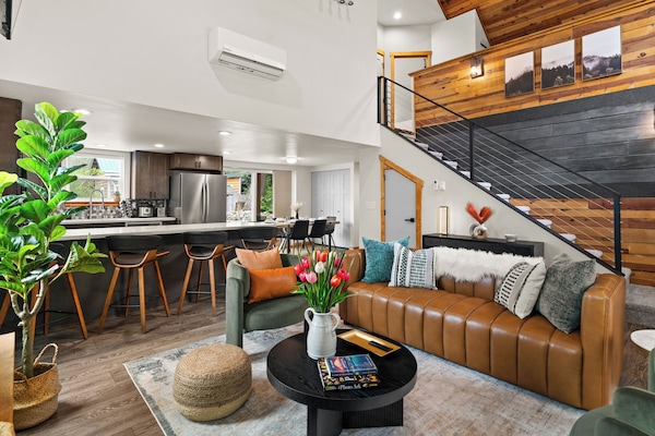 TV connectée, cheminée, livres