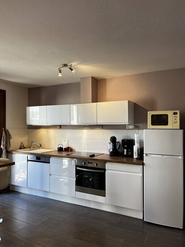 Kühlschrank, Mikrowelle, Ofen, Herdplatte