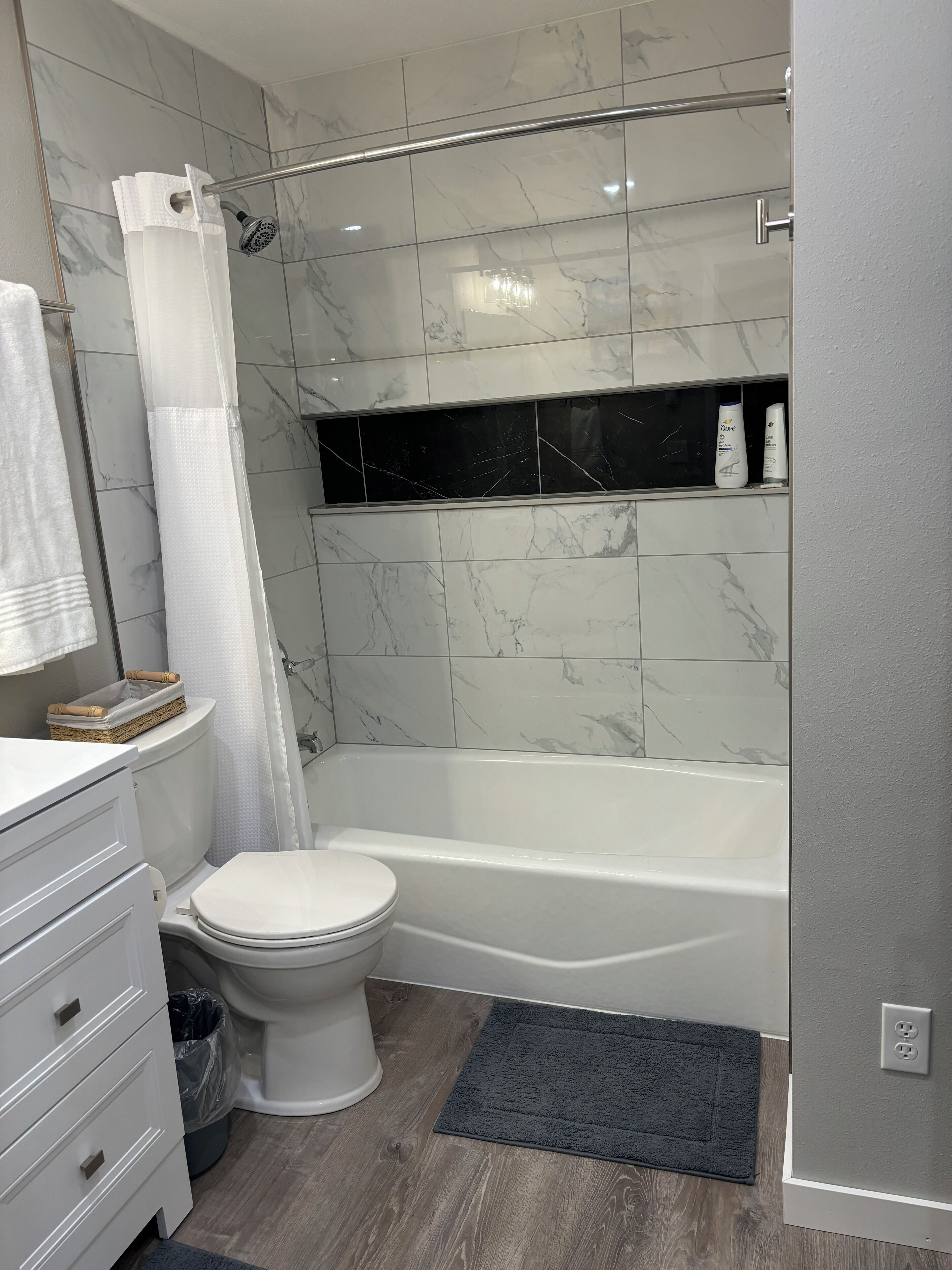 Towels, soap, toilet paper