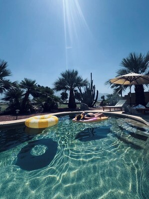 Outdoor pool, a heated pool