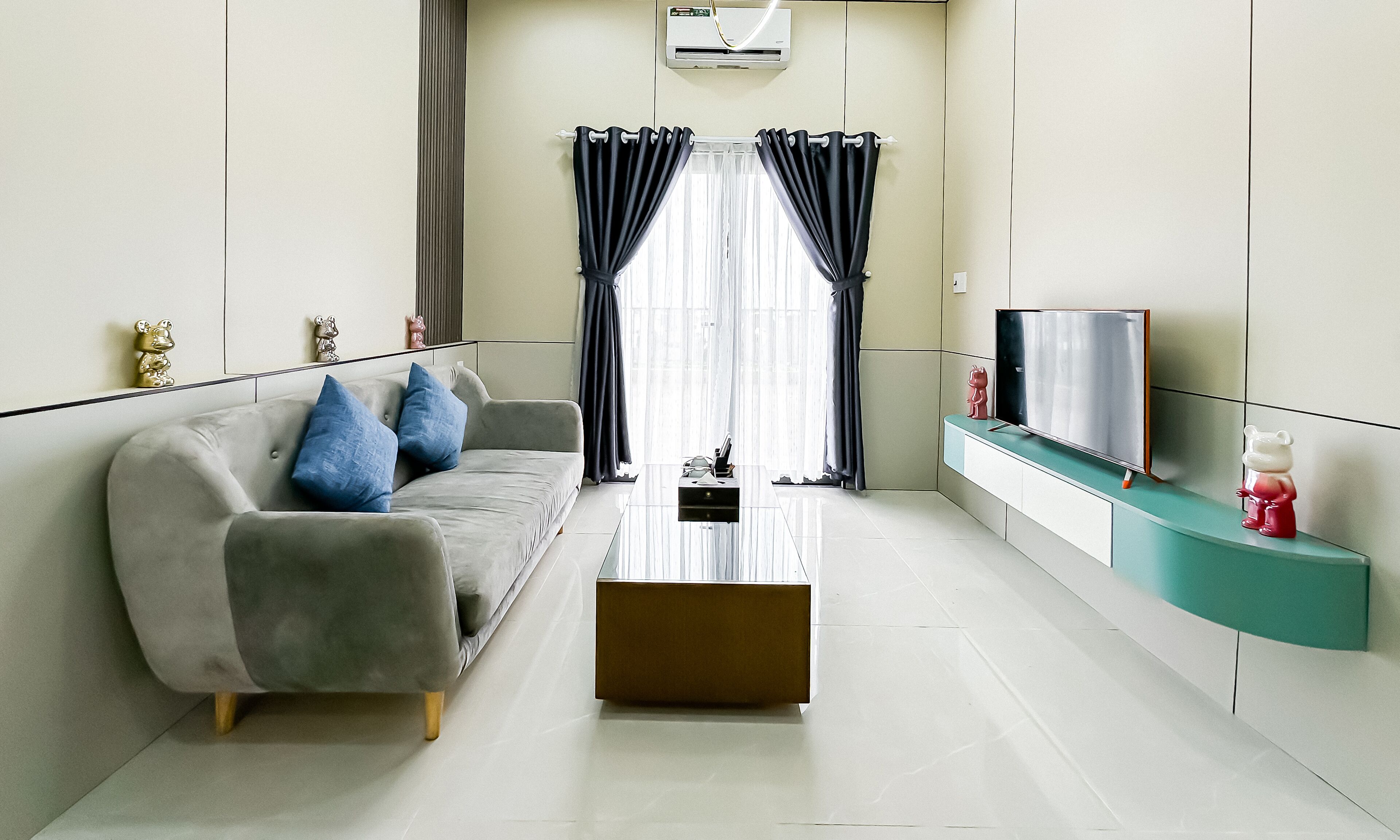 Apartment, 1 Queen-Bett, Stadtblick | Wohnbereich | Drucker