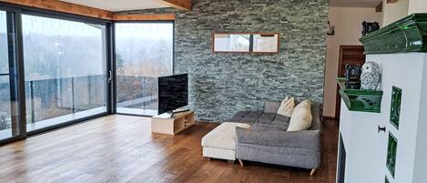 Télévision, cheminée