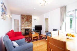 TV, DVD player, books