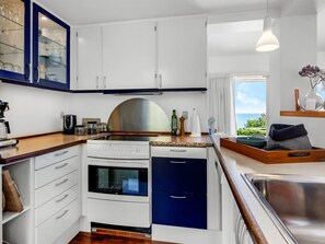 Fridge, dishwasher, cookware/dishes/utensils