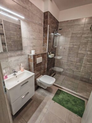 Apartment, 1 Bedroom, Smoking, Balcony | Bathroom - Workstay Apartment Modern Comfort With Private Parking, Near City Amenities (Kecskemet)