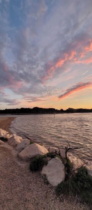 Sun-loungers, beach towels