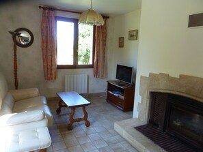 TV, DVD player, books