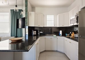 Fridge, microwave, stovetop, coffee/tea maker - Ocean Park 3BDR / 2b Hot Tub Terrace @ Riviera Villa (San Juan)