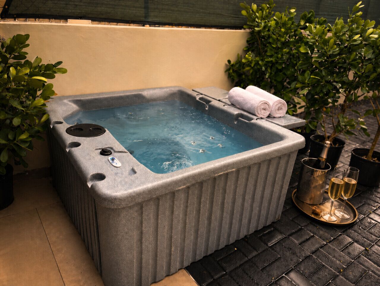 Outdoor spa tub