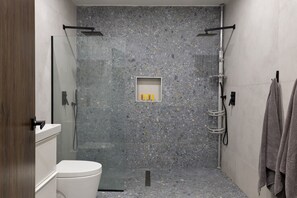Hair dryer, towels