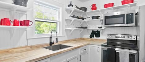 Microwave, oven, stovetop, dishwasher