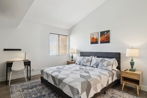 Desk, free WiFi, bed sheets