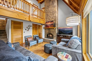 Smart TV, fireplace, video games