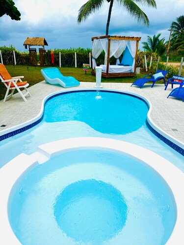 Wonderful Beachfront House 2 - Next to the Natural Pools, Brazilian Caribbean.