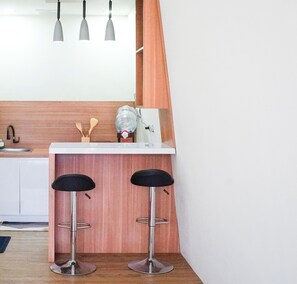 Deluxe Cottage, Mountain View | Private kitchen | Stovetop, dishwasher, electric kettle, cookware/dishes/utensils - Dieng Luxury Camp By Travelink (Kejajar)