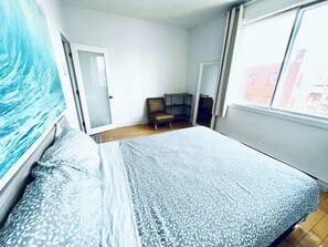 2 bedrooms, iron/ironing board, travel crib, free WiFi