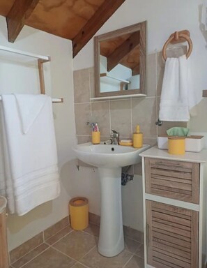 Shower, towels, soap, toilet paper - Charming 1-bedroom cottage in amazing Portsmouth with WiFi, AC (Portsmouth)