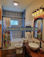Free toiletries, hair dryer, towels, soap